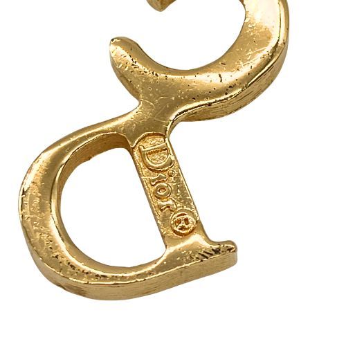 Christian DIOR Necklace Gold Plated Metal Gold Plated Metal Vintage CD Logo Gold