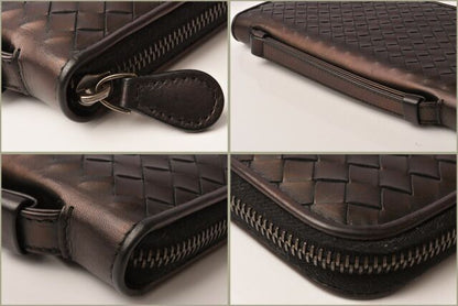 Bottega Veneta Long Wallet Travel Case Bottega Veneta Round Zipper Closure