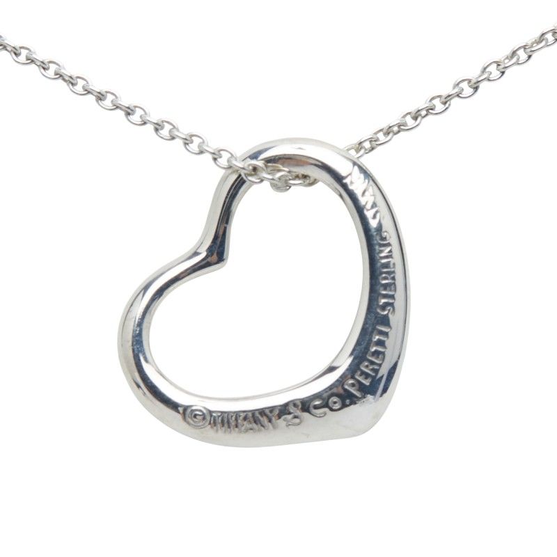 Tiffany & Co Open Heart Pendant Necklace Sv925 Silver Ladies Tiffany & Co