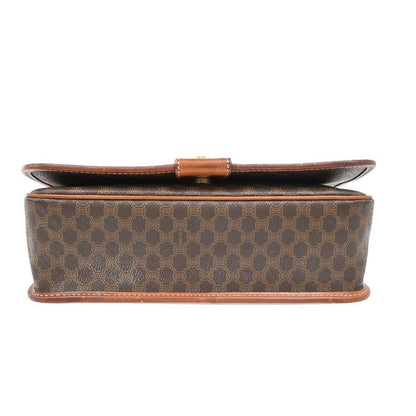 Celine Shoulder Bag Macadam PVC Leather Brown 05ka866