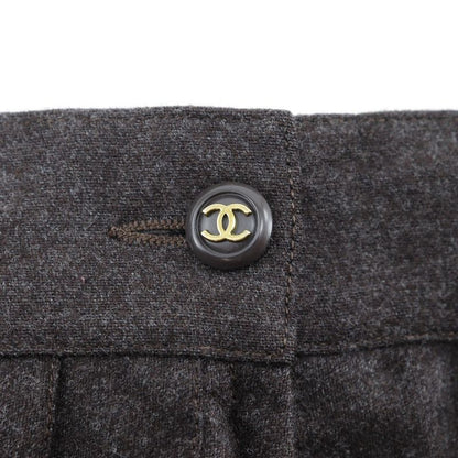 Chanel Flared P03640v03532 Wool Brown Women's Skirt