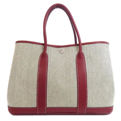 Hermes Garden Party TPM Silver Hardware Tote Bag Canvas Women