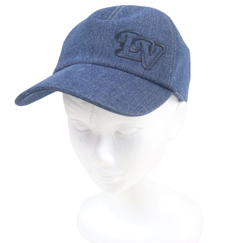 Louis Vuitton 2022 M7009l LV Logo Embroidery Baseball Cap Indigo Blue Made In