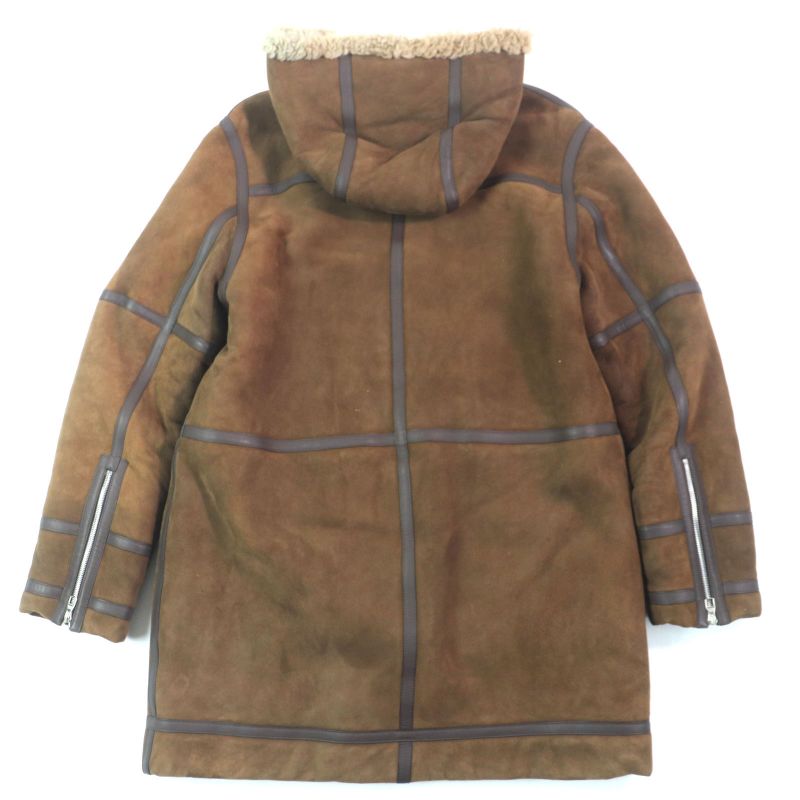 Louis Vuitton Mouton Cowhide Hooded Double Zip-up Mouton Coat