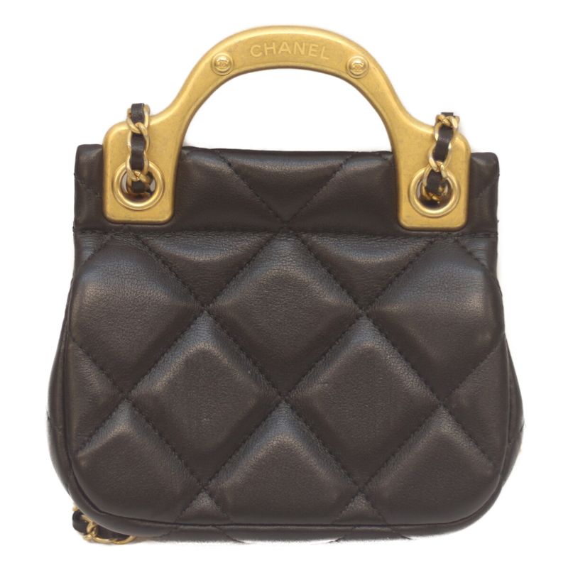 Chanel Ap2271 No 31 Black Lambskin Mini Chain Clutch Chain Shoulder Bag Micro