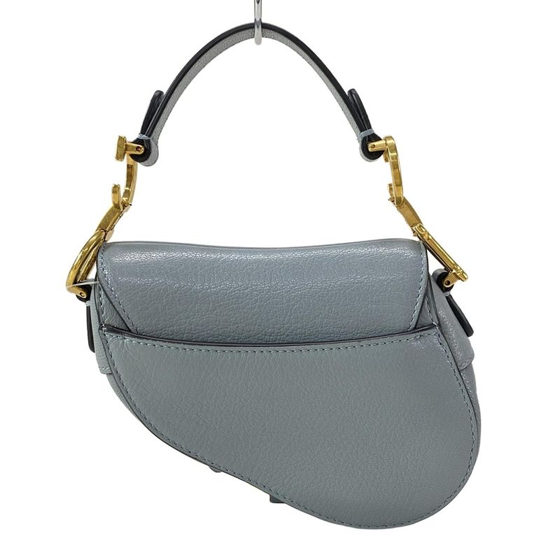 Dior/christian Dior Handbag Saddle Micro Bag Cloud Blue Mini Bag Leather