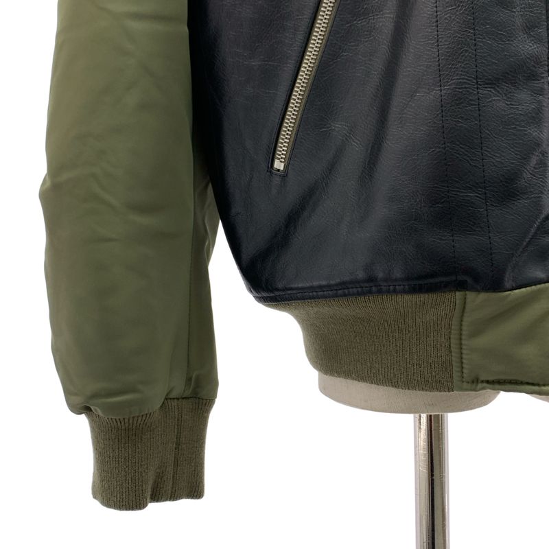 Celine - 2022aw - Cowhide Leather Cow Leather Nylon Twill Bi-material Bomber