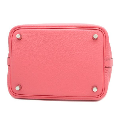 Hermes Handbag Picotin Lock PM Taurillon Clemence Rose Azalea Silver Hardware