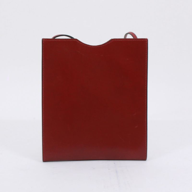 Hermes Onymetou Rouge Ashe Box Calf Red Brown Shoulder Bag