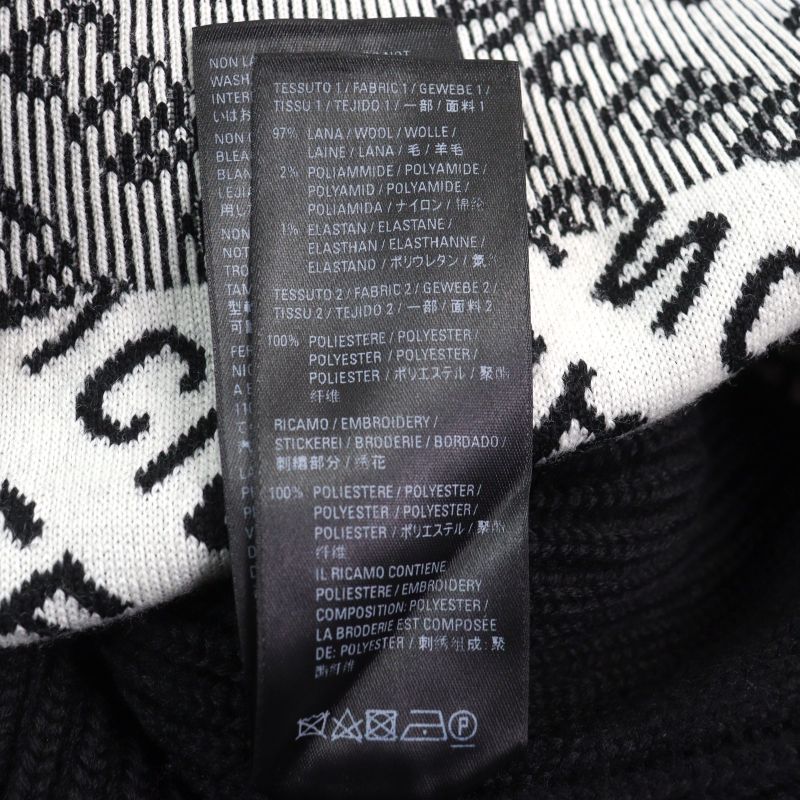 Balenciaga 20AW 641734 Oversized Half Zip Knit Sweater With Logo Pattern