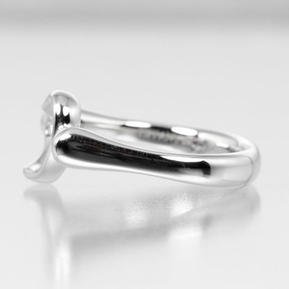 Tiffany & Co Open Heart Pt950platinum × Diamond #7 Ladies 5.58g Ring