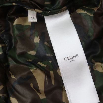 Celine 2w4300610 Logo Print Camouflage Padded Zip-up Jacket Green Brown Multi