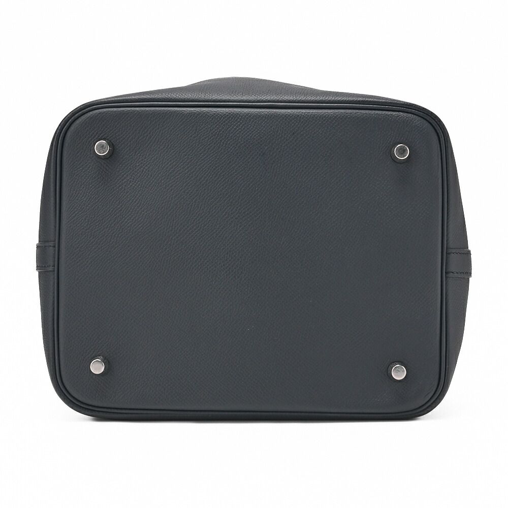 Hermes Handbag Picotin Lock MM Epson Blue De Prusse Blue De Prusse (silver