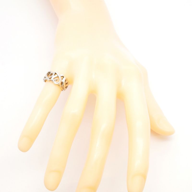 Tiffany & Co Ring Triple Rubbing Heart Silver 925 Size 7 Ladies