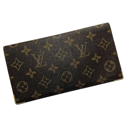 Louis Vuitton Monogram Porto Chequier Double M62223 Brown Long Wallet Unisex