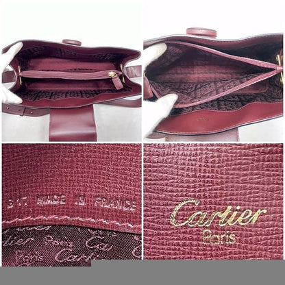 Cartier Shoulder Bag Bordeaux Must Excellent Condition Leather Preowned