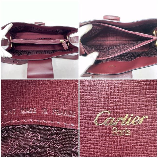 Cartier Shoulder Bag Bordeaux Must Excellent Condition Leather Preowned