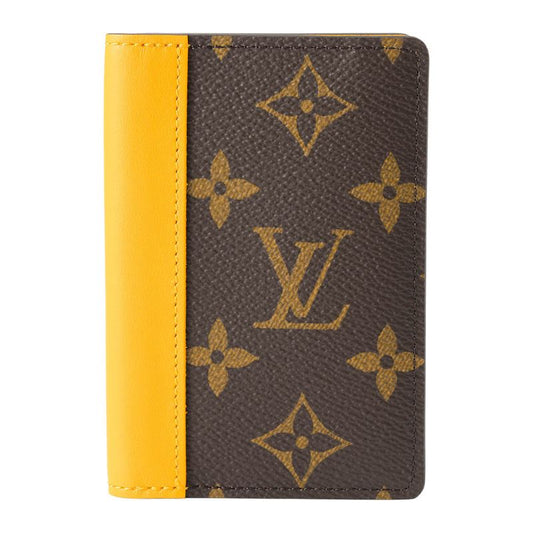 Louis Vuitton Card Case Organizer De Poche Brown/saffron Yellow