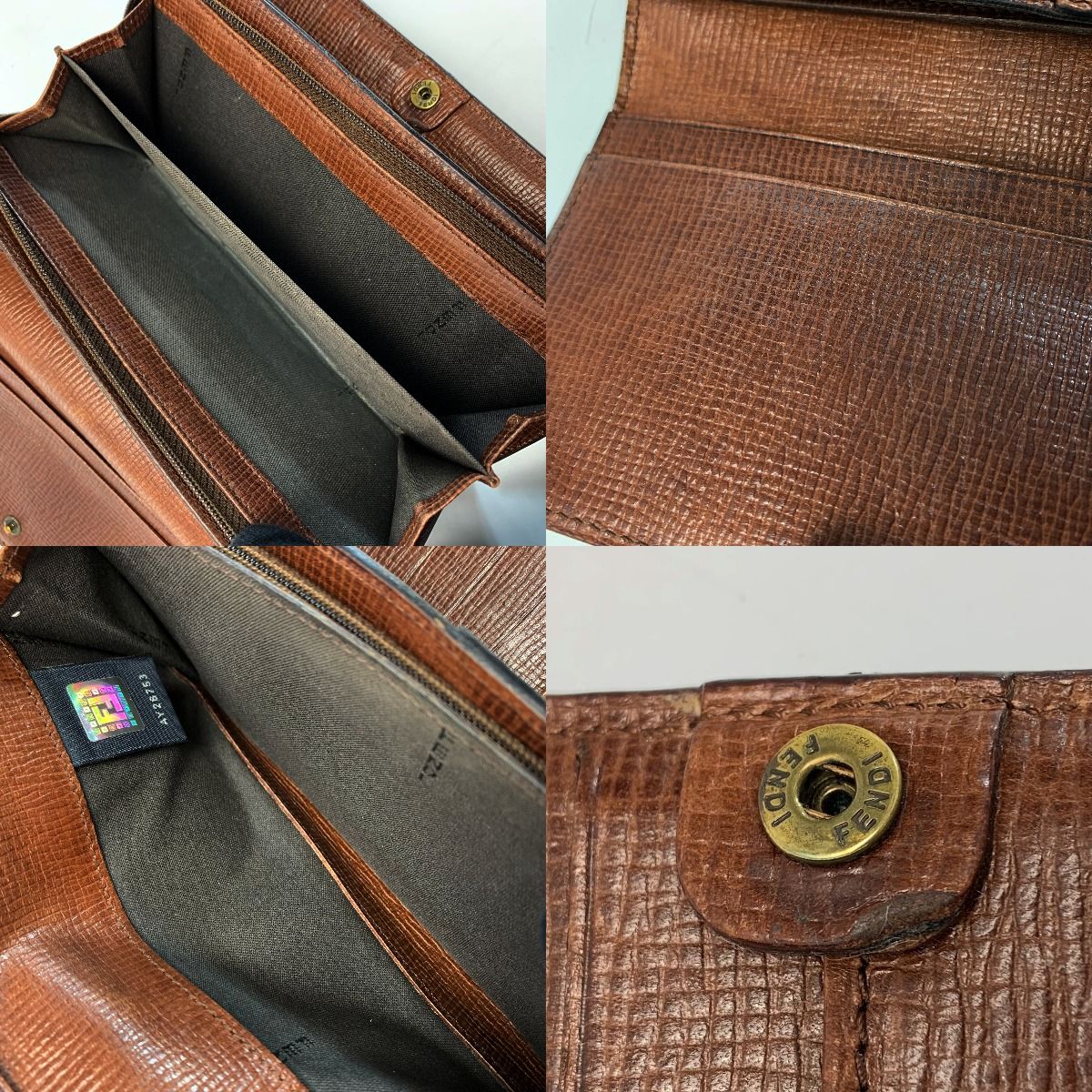 Fendi Zucca 8m0065 Brown Trifold Long Wallet Men's Women's