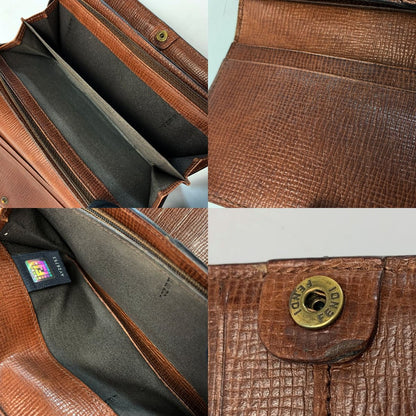 Fendi Zucca 8m0065 Brown Trifold Long Wallet Men's Women's