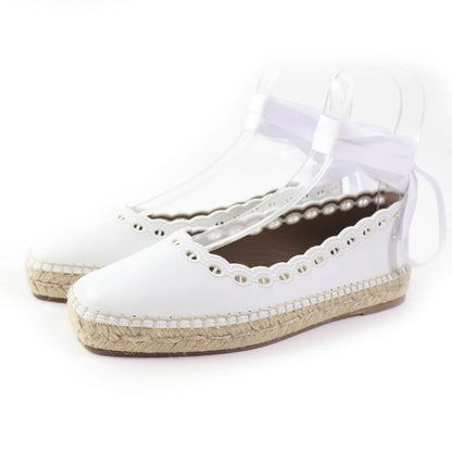 Hermes Guapa Chaine D'ancre Espadrilles Leather Shoes White 36 With Box And