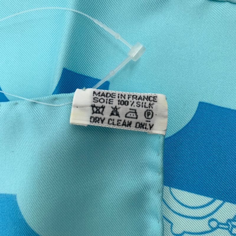 Grade Hermes Carre 90 De Passage A Paris Blue 100% Silk Scarf