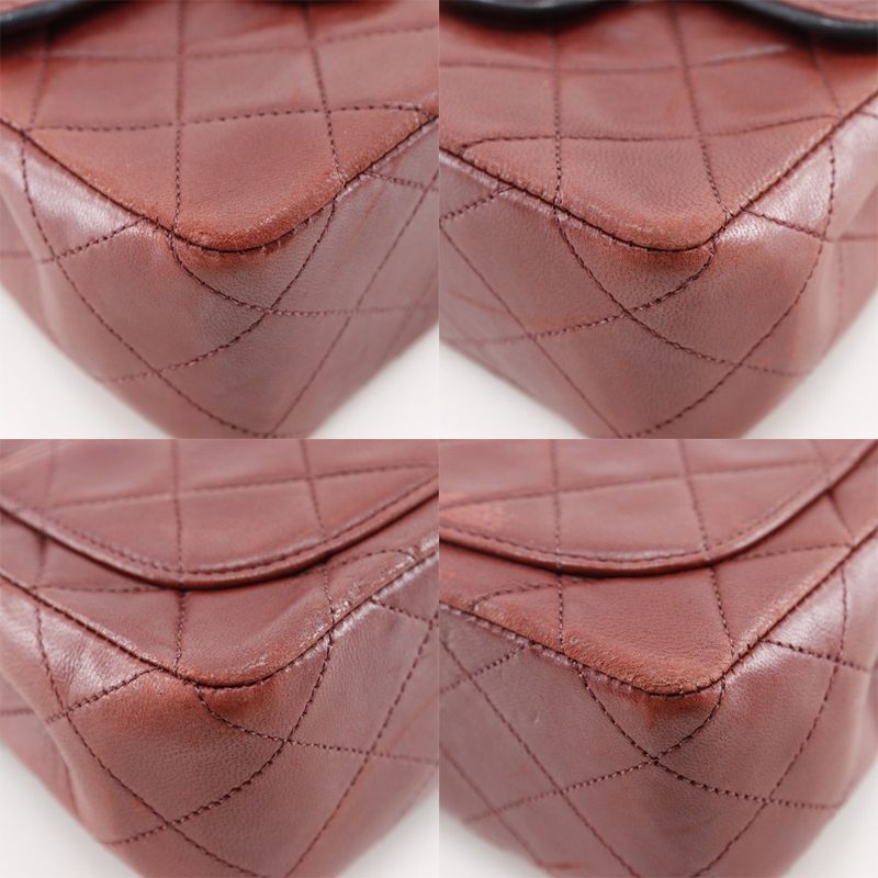 Chanel Mini Matelasse Chain Shoulder Vintage A35200 Lambskin Red Ladies