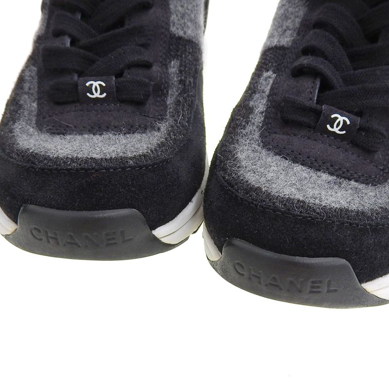 Super With Box Chanel 2023 Item G38750 Coco Mark Suede Socks Sneakers Shoes 38