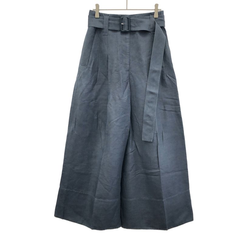 Celine by Phoebe Philo Linen Rayon Belted Wide Pants 2 1t17 7630 Blue 36