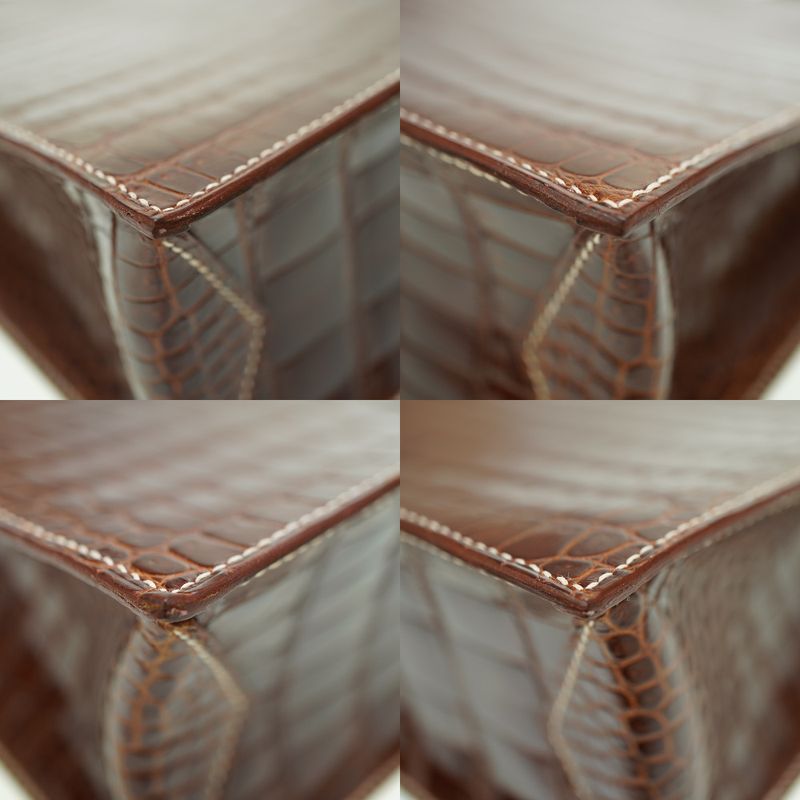 Hermes Lucy PM Tote Bag Niloticus/leather Brown 0125hermes