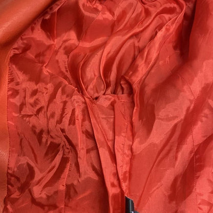 Prada Riders Jacket Size 38 S Women's Orange Lamb Leather / Spring & Autumn