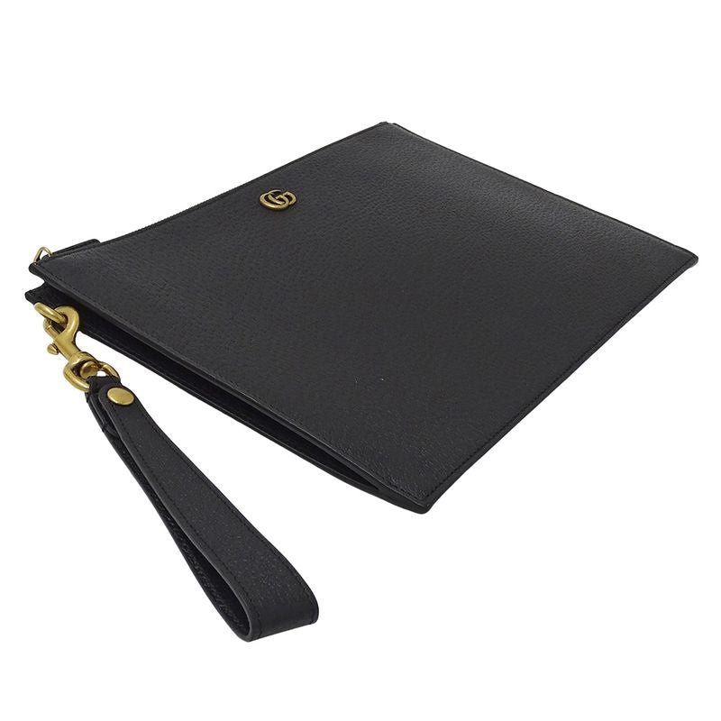 Gucci Bag Men's Brand Clutch Bag Second Bag GG Marmont Leather Black 475317