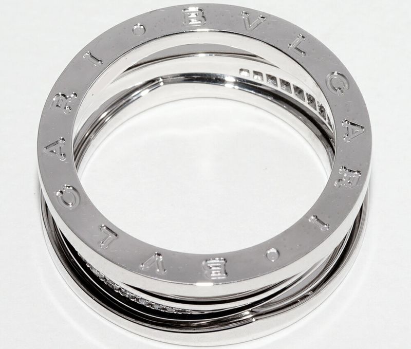 Bulgari Ring 18K White Gold Diamond Bzero1 Legend Ring