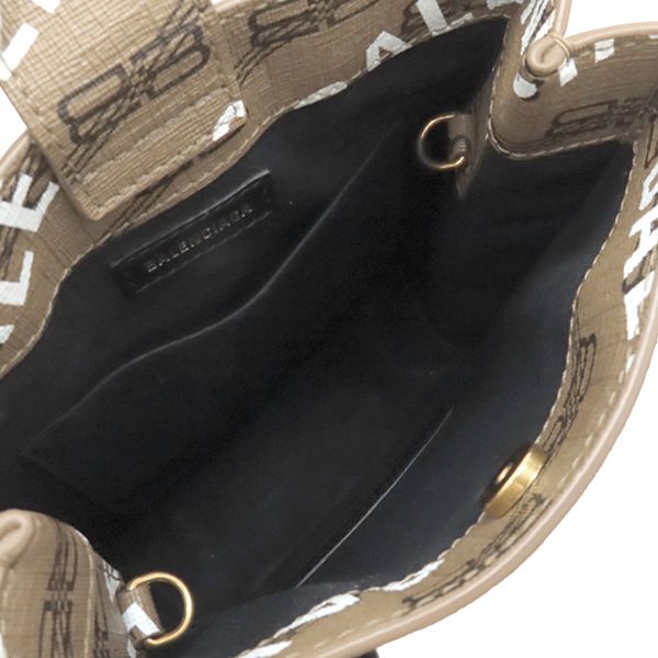 Balenciaga 2way Bag Large Shopping Bag Coated Canvas Leather Brown Gold