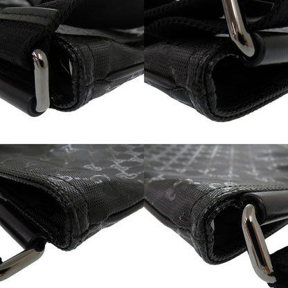 Gucci Imprime 201446 Coated Canvas Leather Black Shoulder Bag Black 1317 Gucci