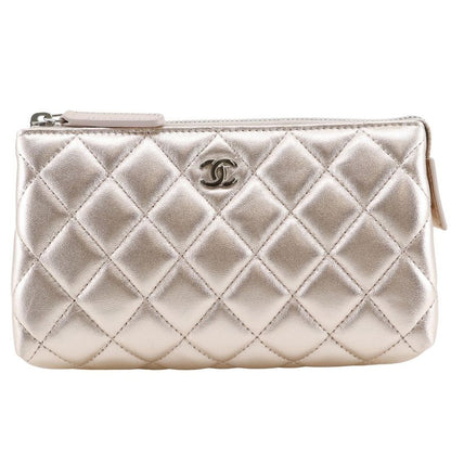 Chanel Matelasse A69259 Lambskin Metallic Pink Women's Pouch