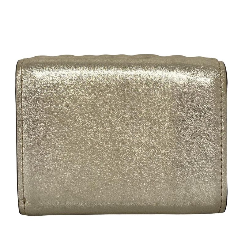 Fendi Trifold Wallet Micro Trifold Wallet 8m0395 Gold Leather