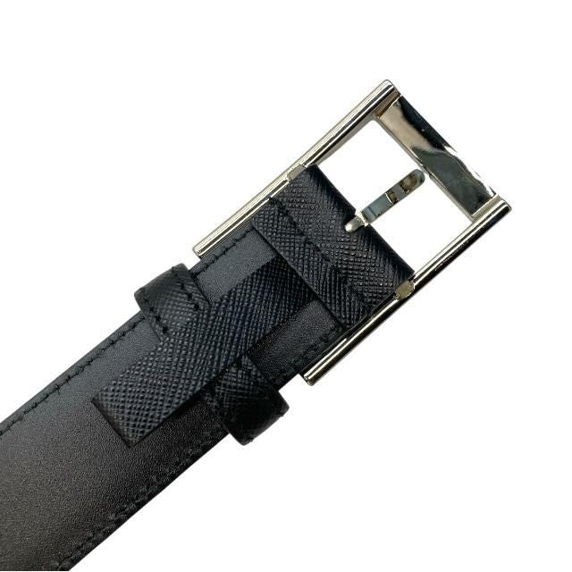 Prada 2cc121 4 Belt Saffiano Leather Black Silver [size 90/36]