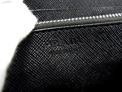 Prada Frankenhart Saffiano Leather Studded Round Zipper Long Wallet