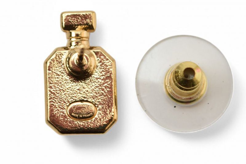 Chanel Earrings Chanel Accessories Coco Mark CC Gold Bottle Motif C25