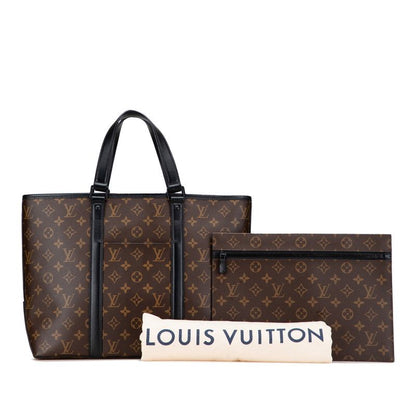Louis Vuitton Monogram Macassar Weekend Tote PM M45734 Brown Black PVC Leather