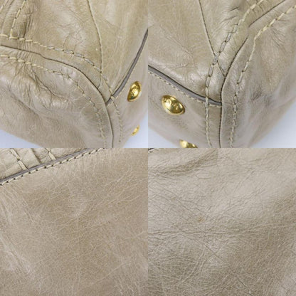 Prada Handbag Bl0678 Triangle Logo Plate Calf Pomice Sand Beige Gold Hardware