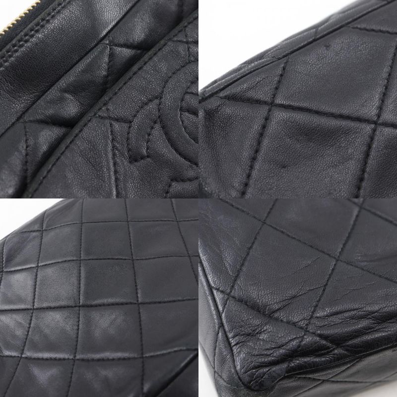 Chanel Matelasse Coco Mark Rope Vintage Lambskin Black Ladies Shoulder Bag