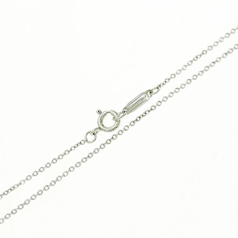Tiffany & Co Silver Pink Sapphire Heart Key 1p Necklace 3.2g 925 Engraved