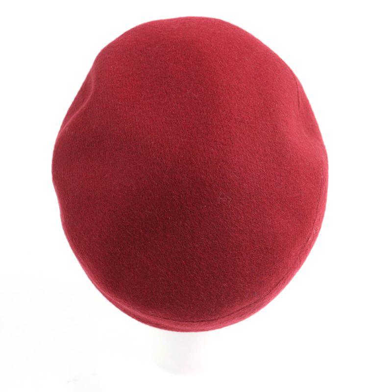 Hermes 100% Cashmere None Ground Cassock Hat Red 56 Made In France Women