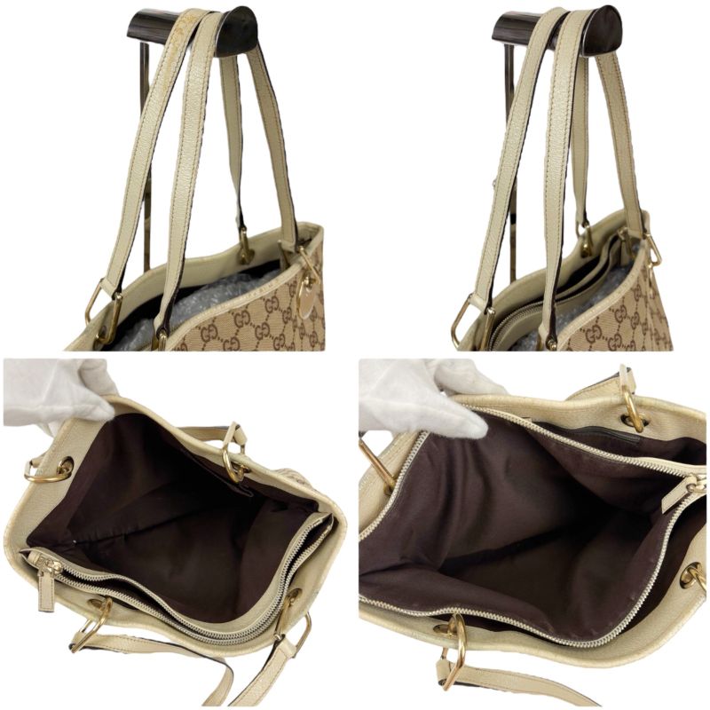 Gucci Mini Tote Bag Beige White GG Canvas GG Pattern Shoulder