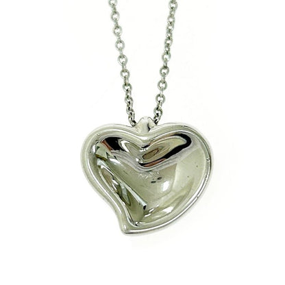 Tiffany & Co Silver Curved Heart Necklace 4.3g 925 Engraved 440341 Necklace