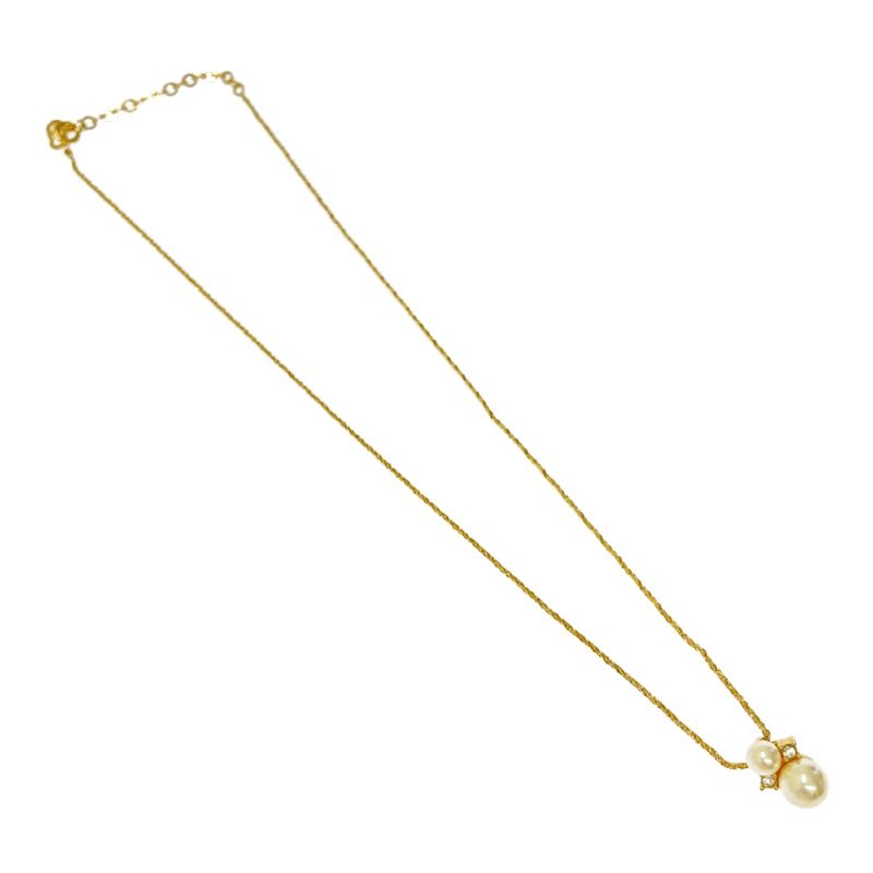 Christian Dior GP Faux Pearl Necklace Women's Gold 315466 Necklace