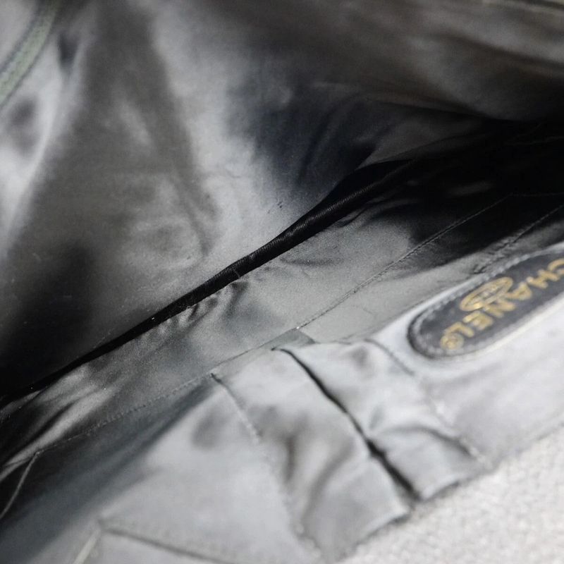 Chanel Business Bag Handbag Briefcase Black Leather 11ka220