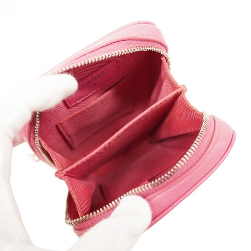 Chanel Shoulder Bag Matelasse Lambskin Pink Silver Hardware Women